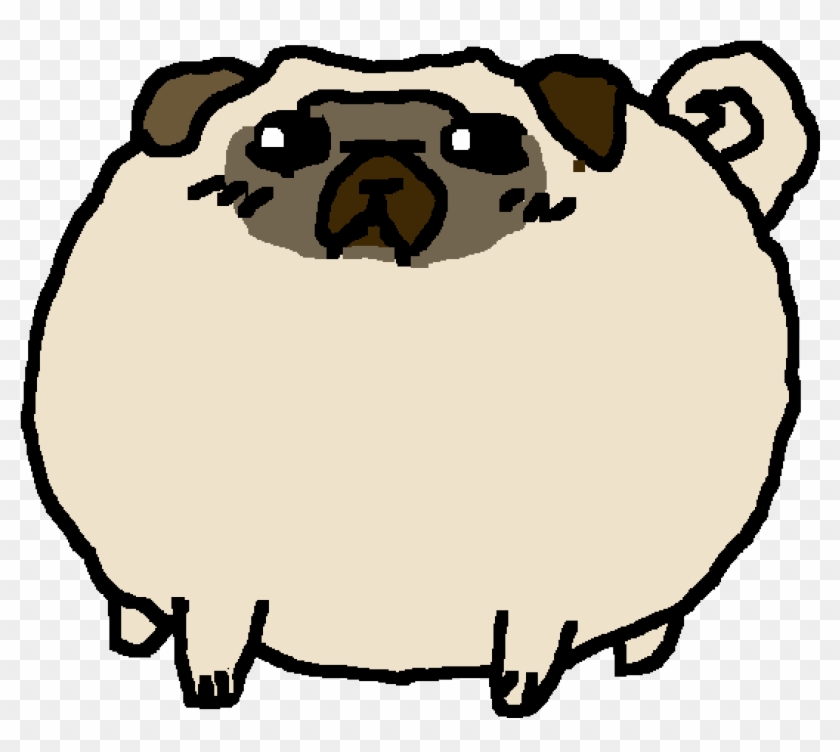 Adorable Fat Pug - Sticker #721799