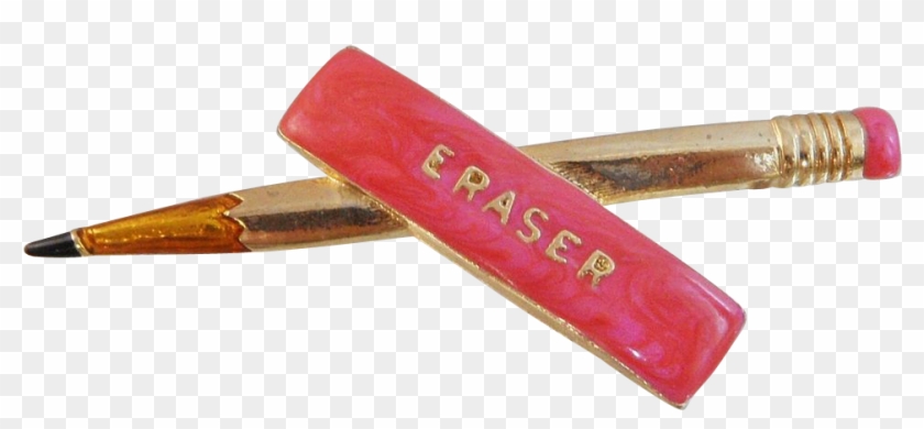 Vintage Pencil And Eraser Brooch - Lip Gloss #721841