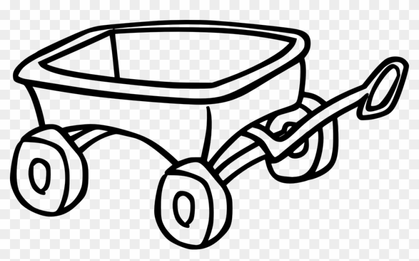 Trolley Clipart Vector - Wagon Clipart Black And White #722094