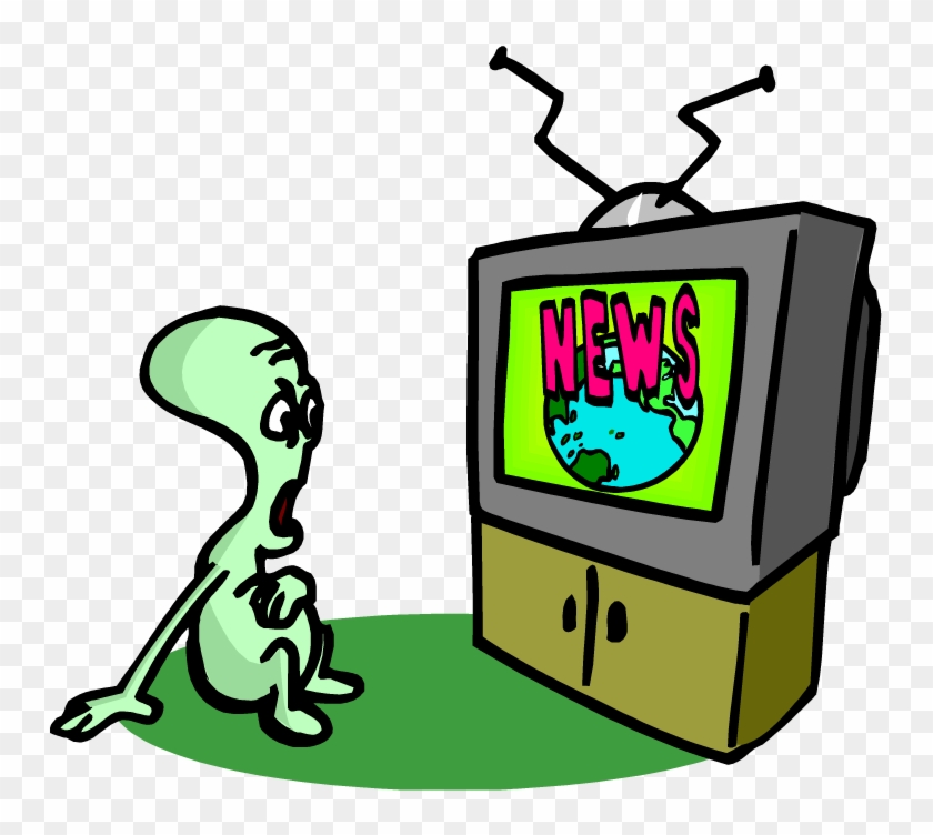 A Current Event A Day, Keeps The Boredom Away - Alien Watching Tv Cartoon #722135