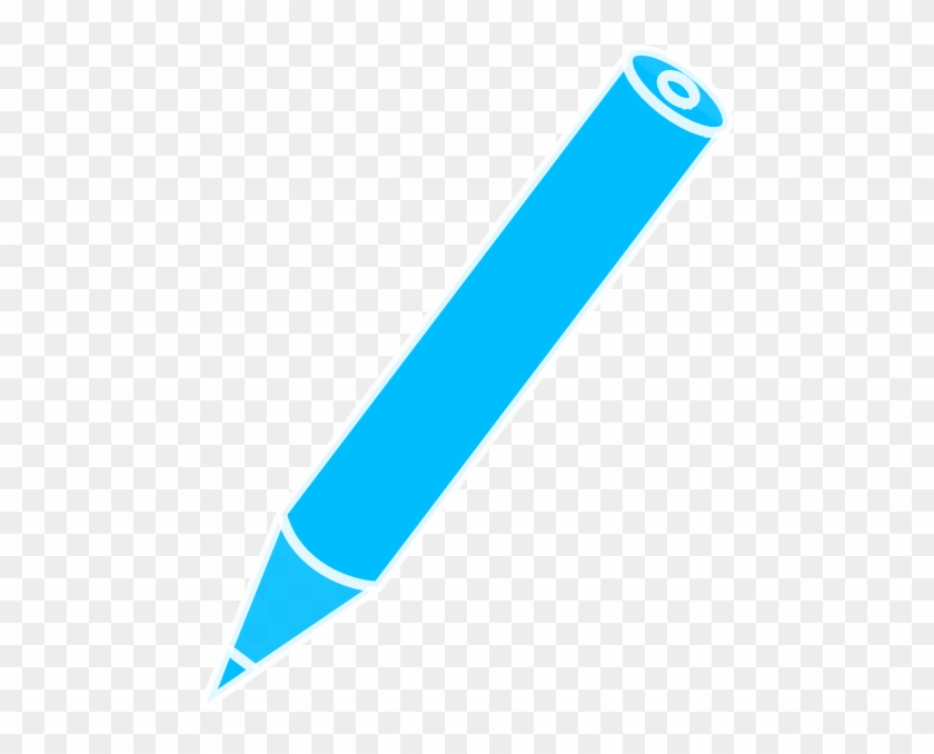 Blue Pencil Svg Clip Arts 480 X 598 Px - Blue Pen Icon Png #722414