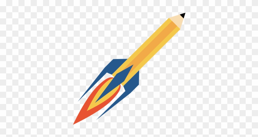 Pencil With Eraser Rocket Icon Image - Pencil With Eraser Rocket Icon Image #722899