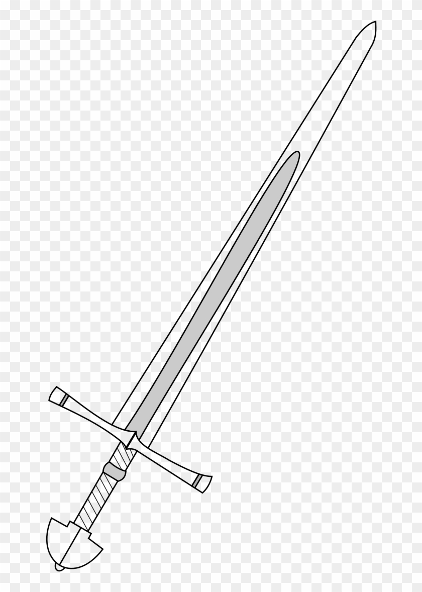 Sword Clipart Outline - Outline Of A Sword Medieval #723055