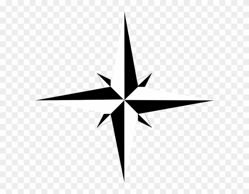 Compass Clipart Outline - Polaris Star Black And White Clipart #723064