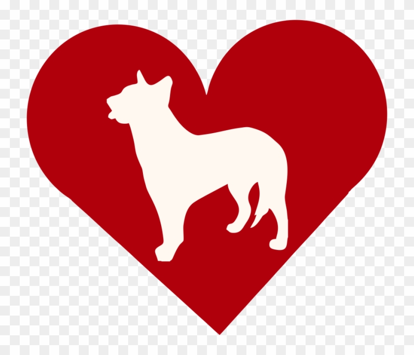 Australian Cattle Dog In Heart Outdoor Vinyl Silhouette - Eros Heart #723083