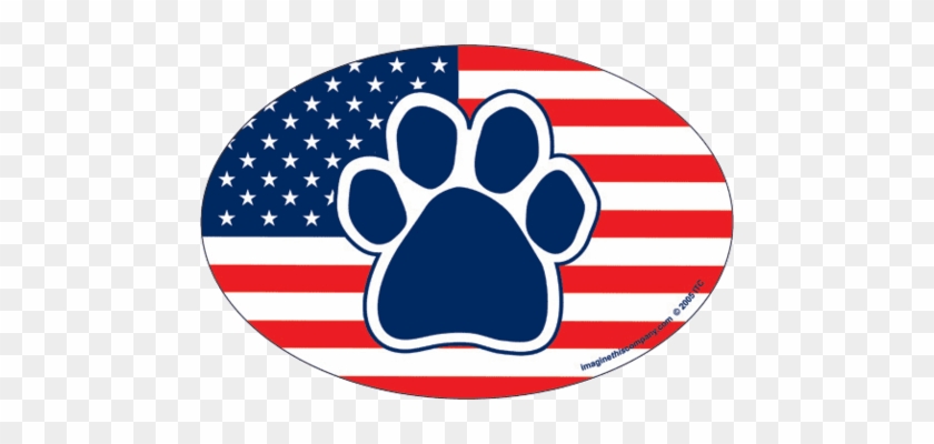 Imagine This Car Magnet, Pawlitical - Paw Print American Flag #723194