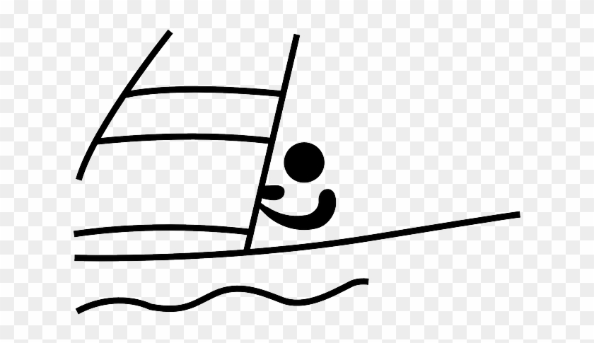 Sail Black, Sailing, Sports, Pictogram, Sea, Athletics, - Sailing Pictogram #724003