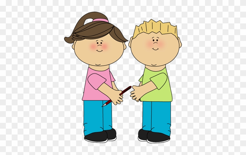 School Kids Sharing Clip Art Image School Kids Sharing - Kind To Your Classmates #724045