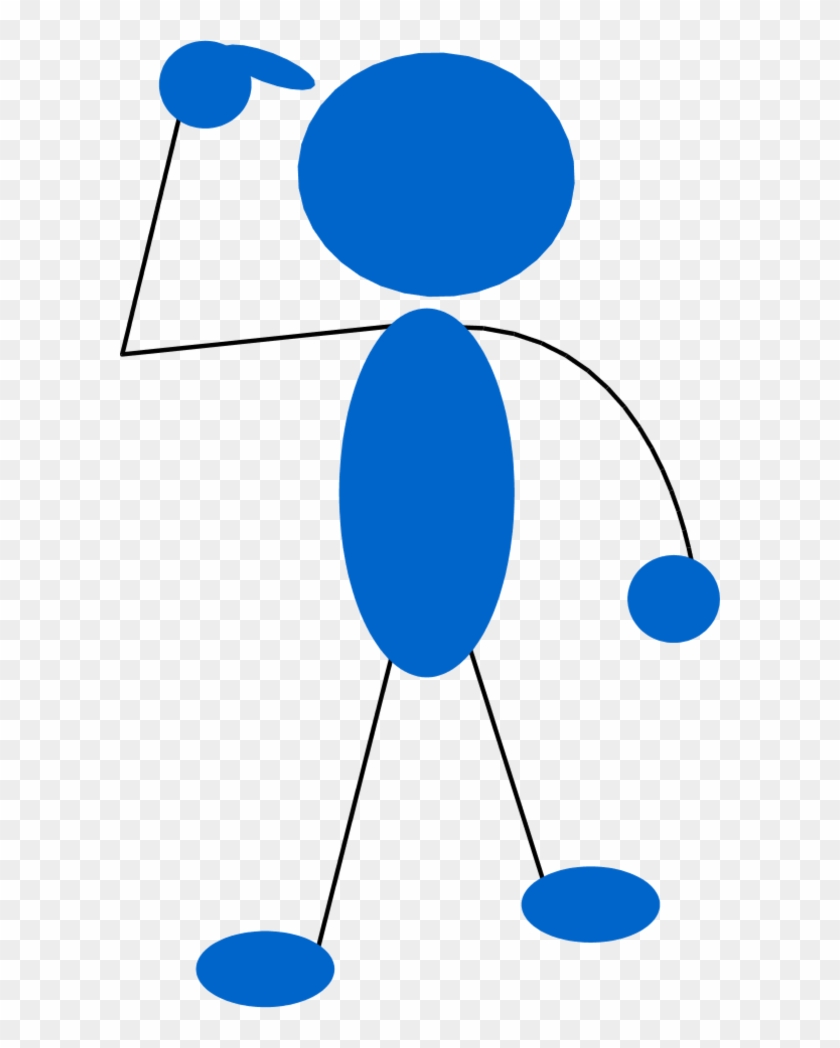 Blue Man Pointing To His Head - Person Thinking Clip Art #724179