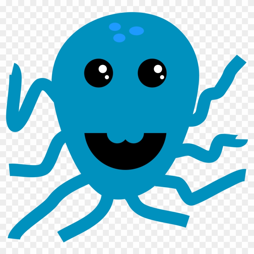 Crazy Octopus With Blue Teeth - Blue #724290