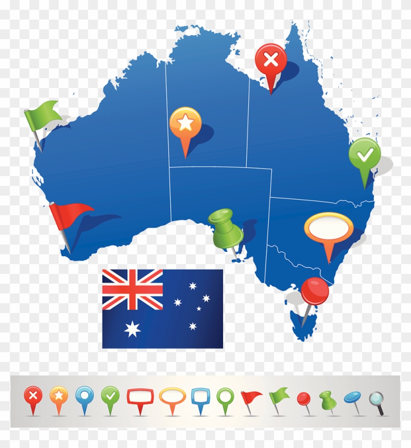 Australia Map Shutterstock Illustration - Australia Map Shutterstock Illustration #724419