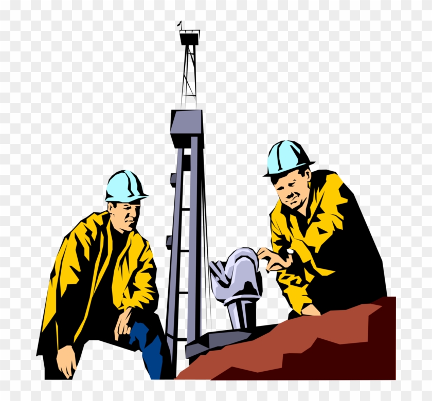 Vector Illustration Of Fossil Fuel Petroleum And Gas - Oil Rig Clip Art #724385