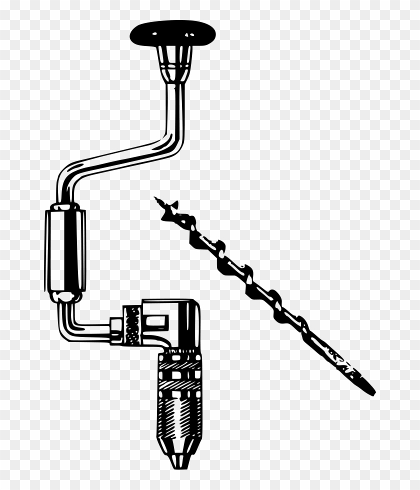 Hand Drill Clip Art - Hand Drill Black And White #724412