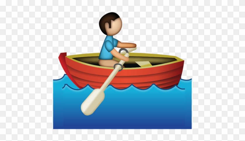 Download Man Rowing Emoji Icon - Man In Boat Emoji #725003