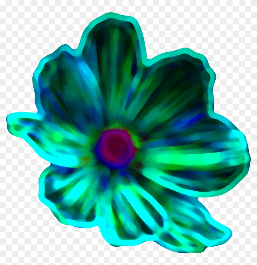Clipart Neon Flower Colour 3 Rh Openclipart Org Yellow - Neon Flower Png #725128