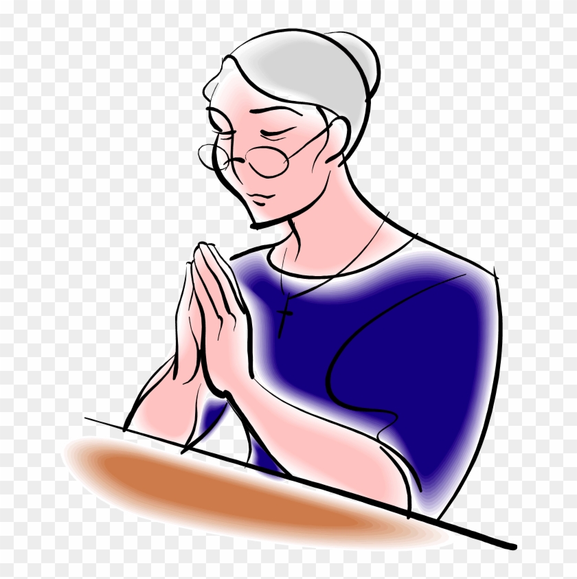 Older Woman Praying - Old Woman Praying Clipart #725417