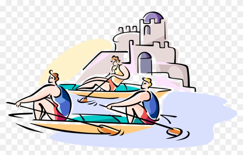 Vector Illustration Of Scullers Row Sculls In Competitive - Vector Illustration Of Scullers Row Sculls In Competitive #725457