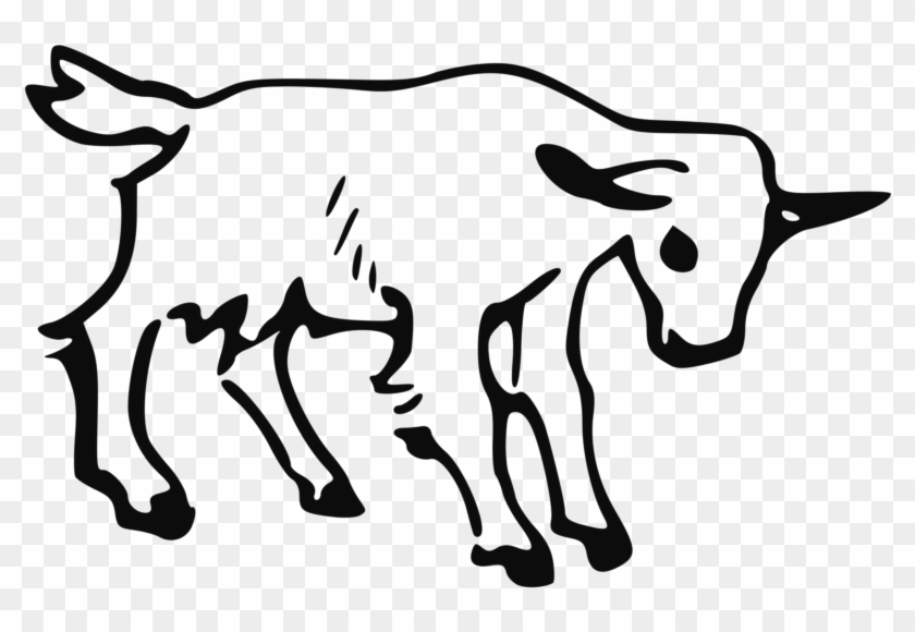 Completely Free Clipart Of A Goat - Outline Of A Goat #725654