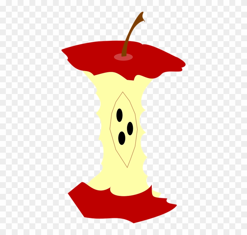 Red Apple Core Clip Art At Clker Com Vector Online - Apple Core Clip Art #129530