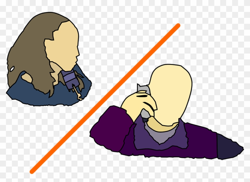 Man Lady Talking On The Phone Clip Art - Two People On The Phone #130461