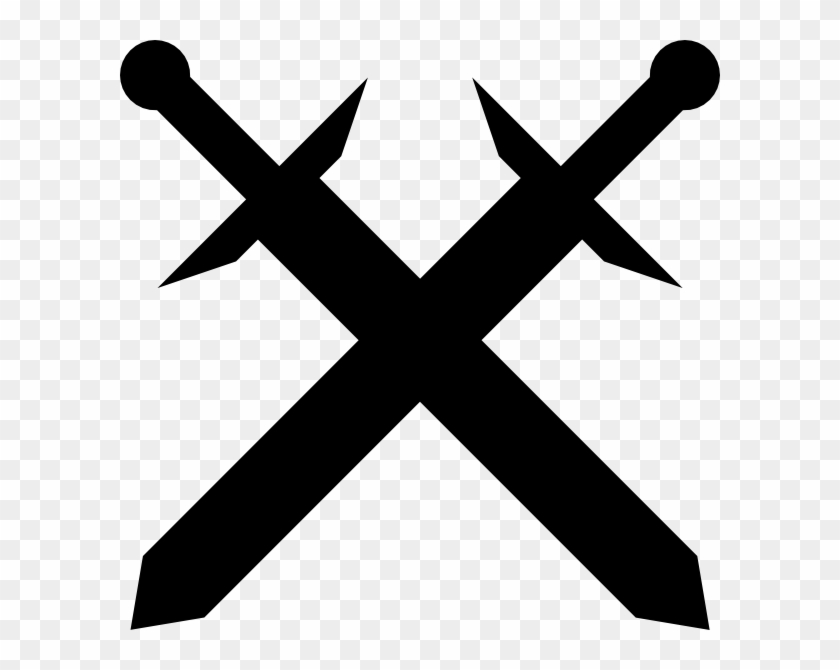 Black Crossed Swords Clip Art Vector Clip Art Online - Crossed Swords Black And White #130750