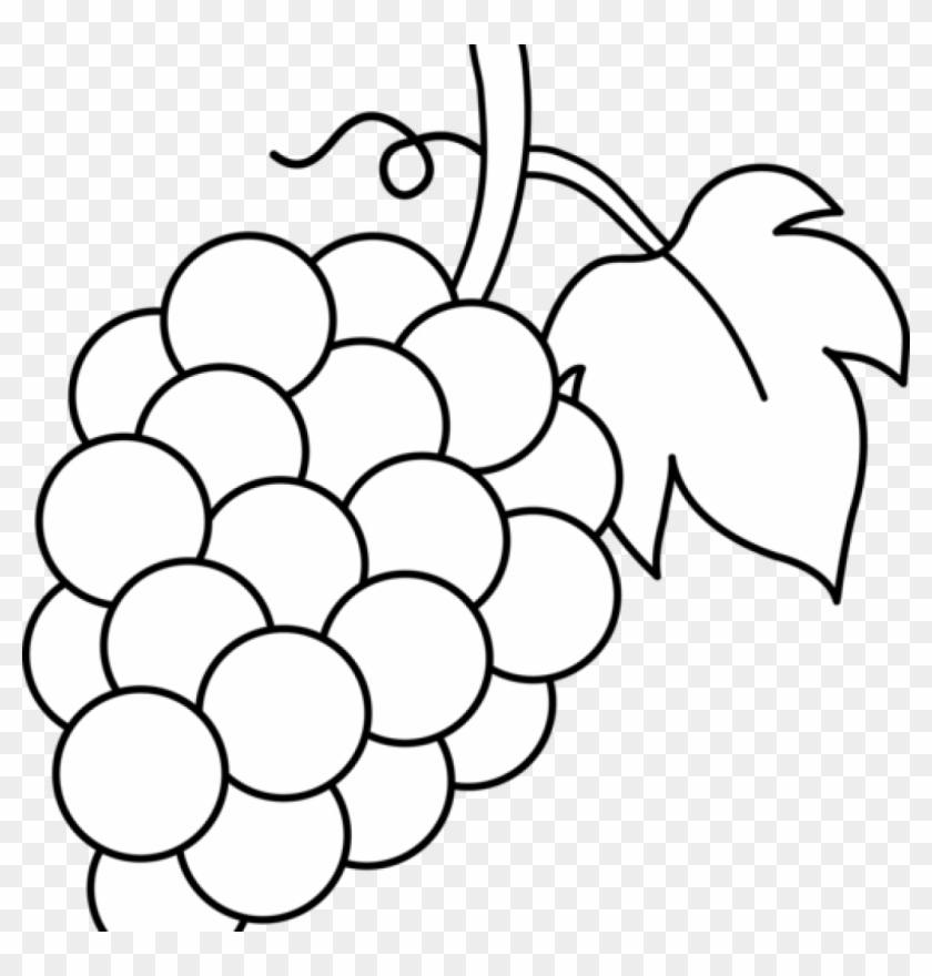 Grapes Clipart Grapes Black And White Lineart Free - Fruit Clip Art Black And White #130983