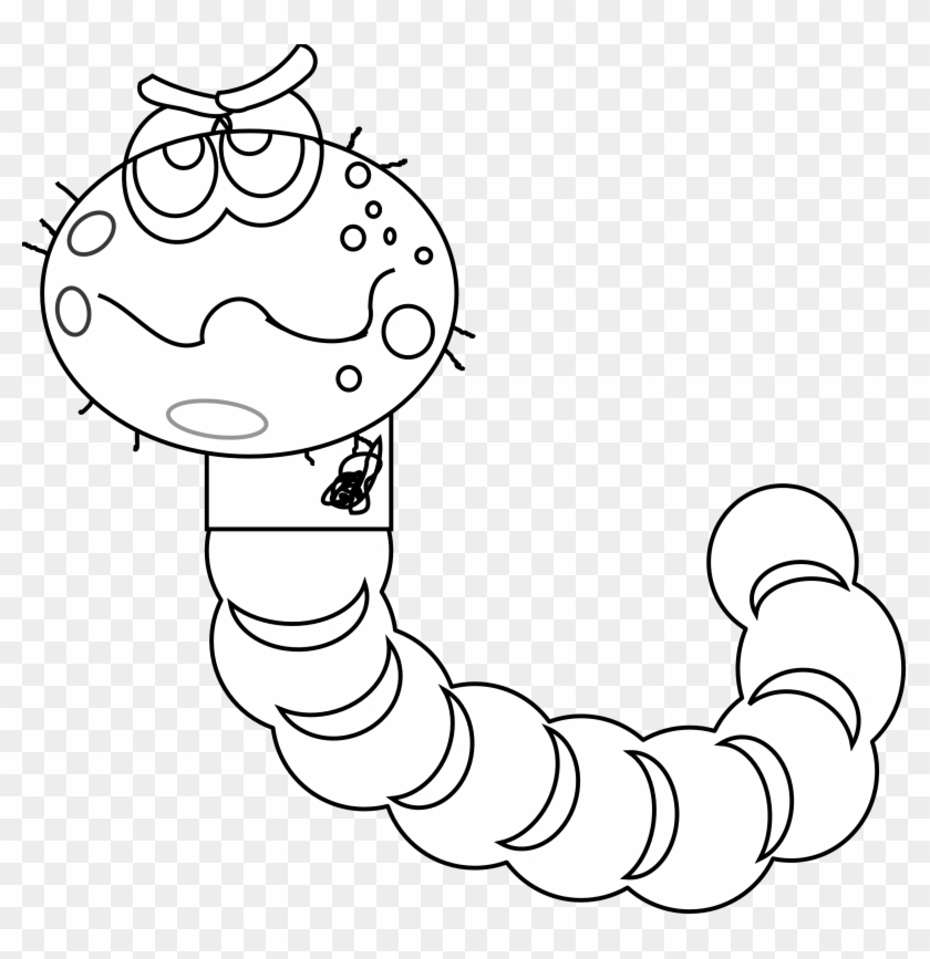 Worm Clipart Line Drawing Flower - Line Art #131084