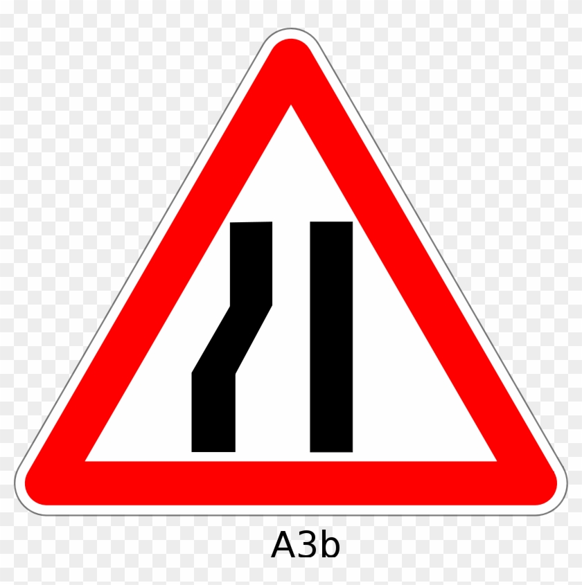 Road Narrow Traffic Sign #131356