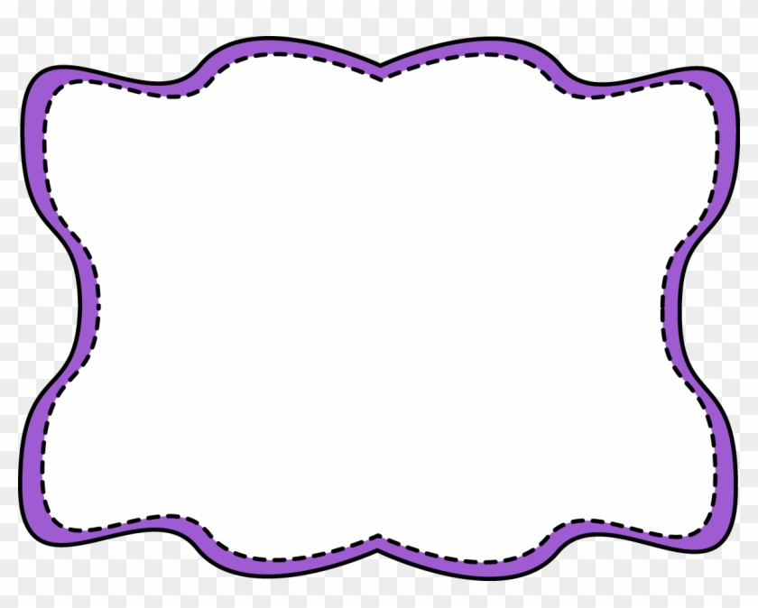 Purple Wavy Stitched Frame Free Clip Art Frames - Names Of Shapes In Spanish #131430