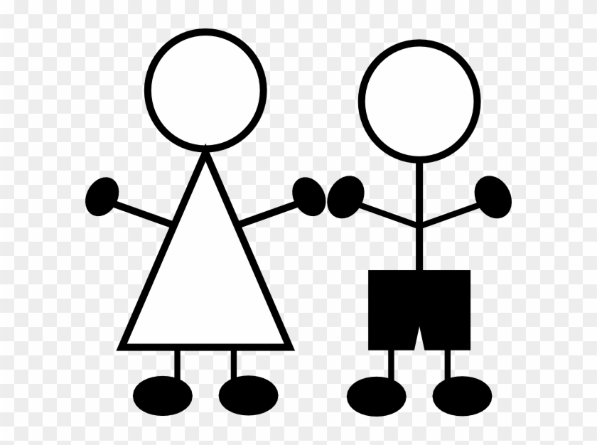 Stick Figures Girl N Boy Clip Art - Stick Girl Clipart #131433