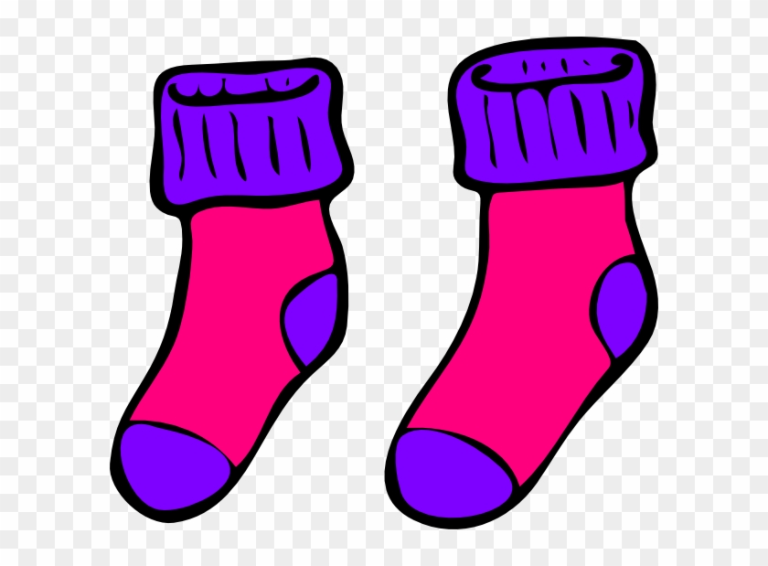 Pink Purple Sock Clip Art Vector Clip Art Online Royalty - Socks Clip Art #132190