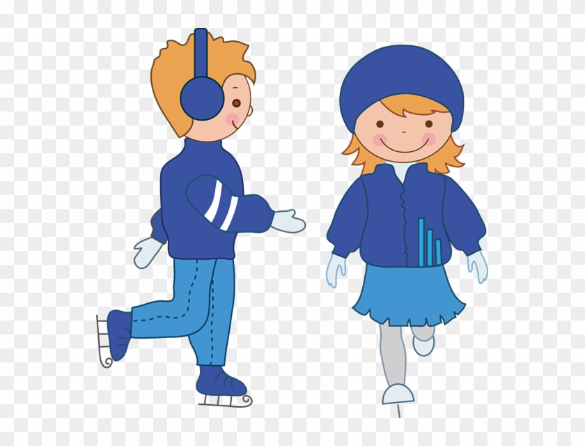 Boy And Girl Ice Skating Clipart - Skating Clipart Png #132277