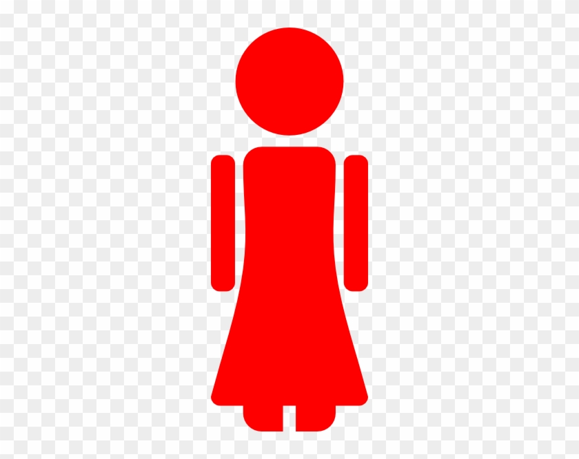 Girl - Clipart - Stick - Figure - Red Girl Stick Figure #132320