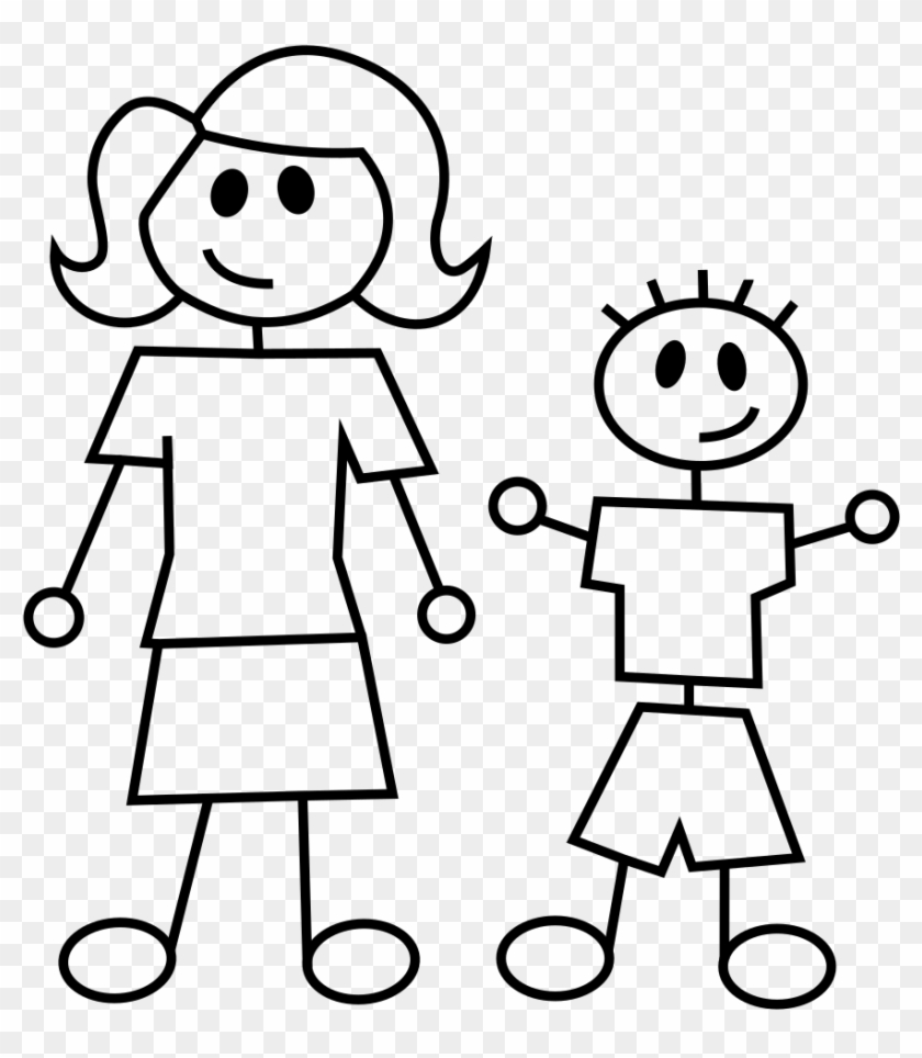Mother And Son Stick Figures - Stick People Clip Art #132331