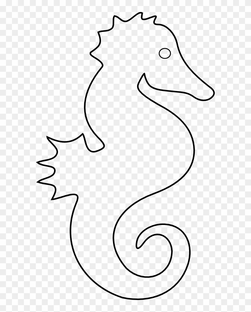 Seahorse Clip Art - Outline Of A Seahorse #132945