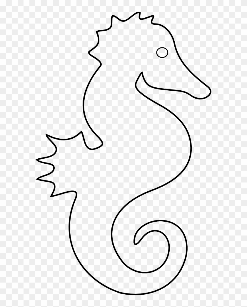 Seahorse Clip Art - Outline Of A Seahorse #132945