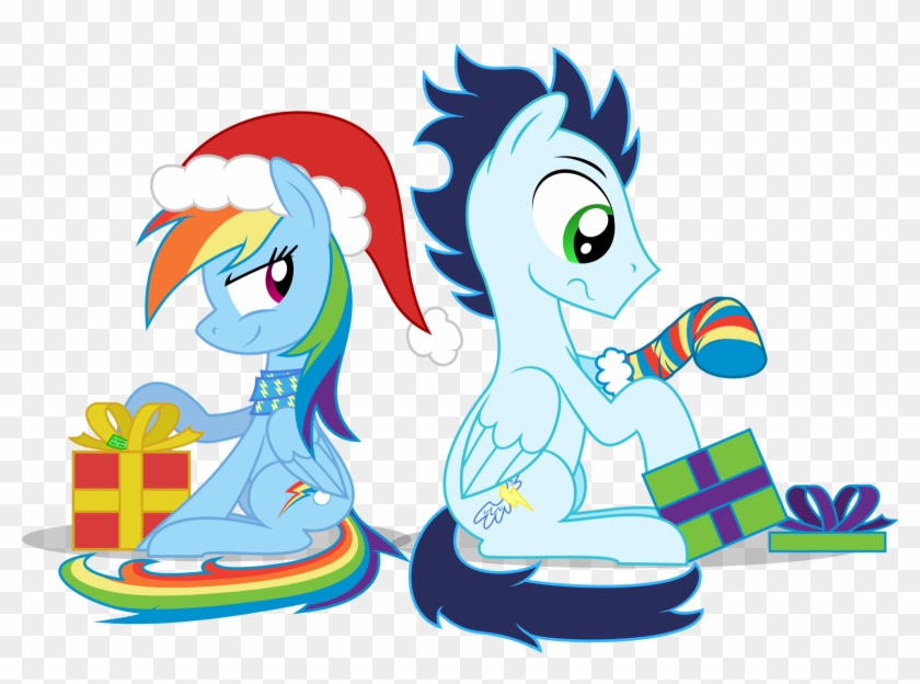 Christmas 2013 By Thunderelemental - Merry Christmas Soarin And Rainbow Dash #133430