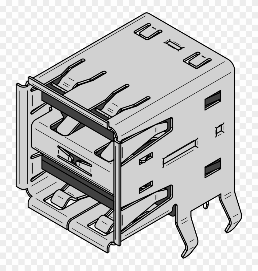 Free Clipart Added In January - Double Usb A Pinout #133489