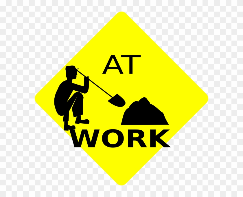 Men At Work Black & Yellow Sign Clip Art At Clker - Yellow And Black Men At Work Sign #133762