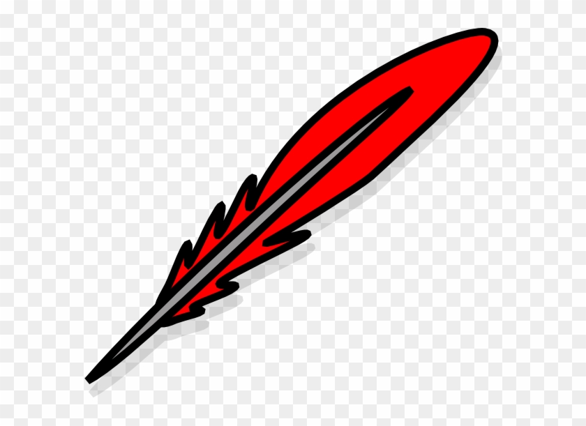 Red Feather 2 Clip Art At Clker - Red Feather Cartoon Png #133852