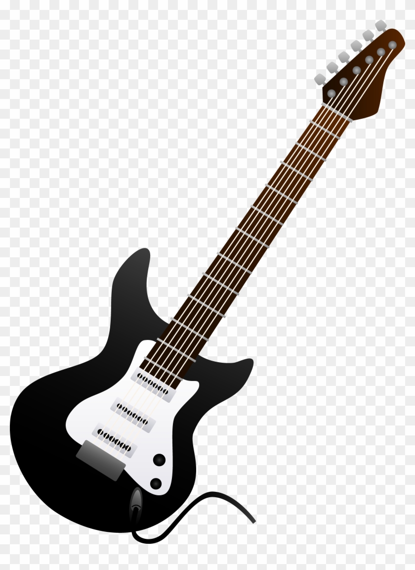 Black Electric Guitar Design - Black And White Electric Guitar Drawing #134300