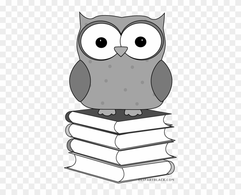 Owl With Book Animal Free Black White Clipart Images - Owl Activities For School #134480