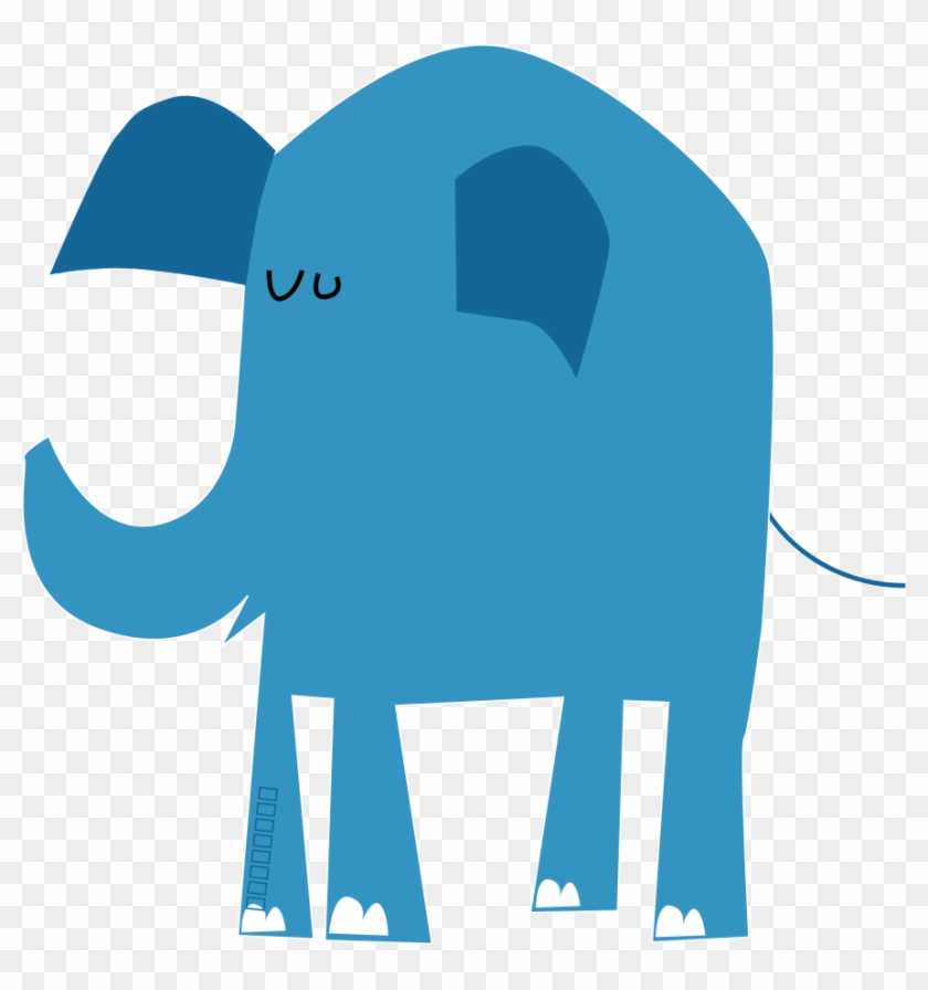 Php Elephant Clipart, Vector Clip Art Online, Royalty - Blue Elephant Cartoon #134586