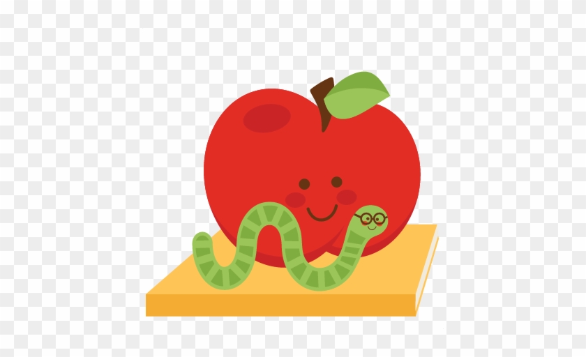 Apple With Bookworm Svg Scrapbook Cut File Cute Clipart - Mcintosh #134600