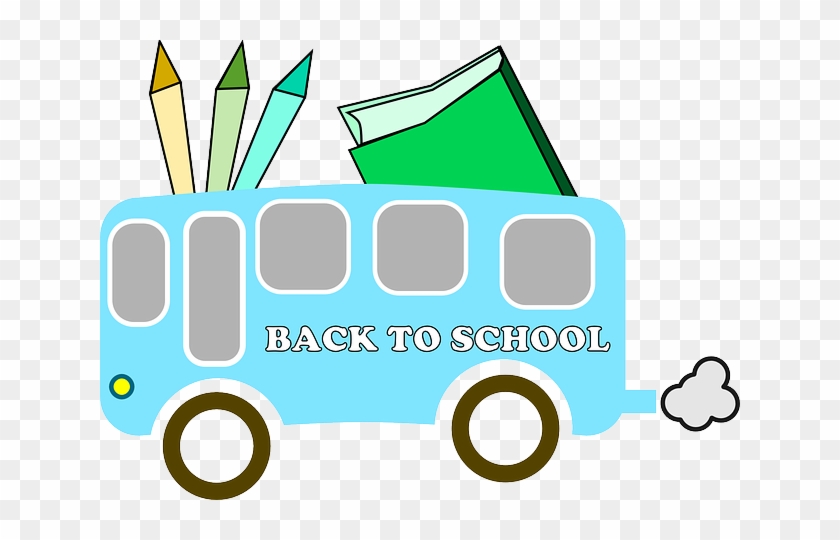 Back, Education, Bus, Free, Book, Colors - Back To School Vector Free Png #134616