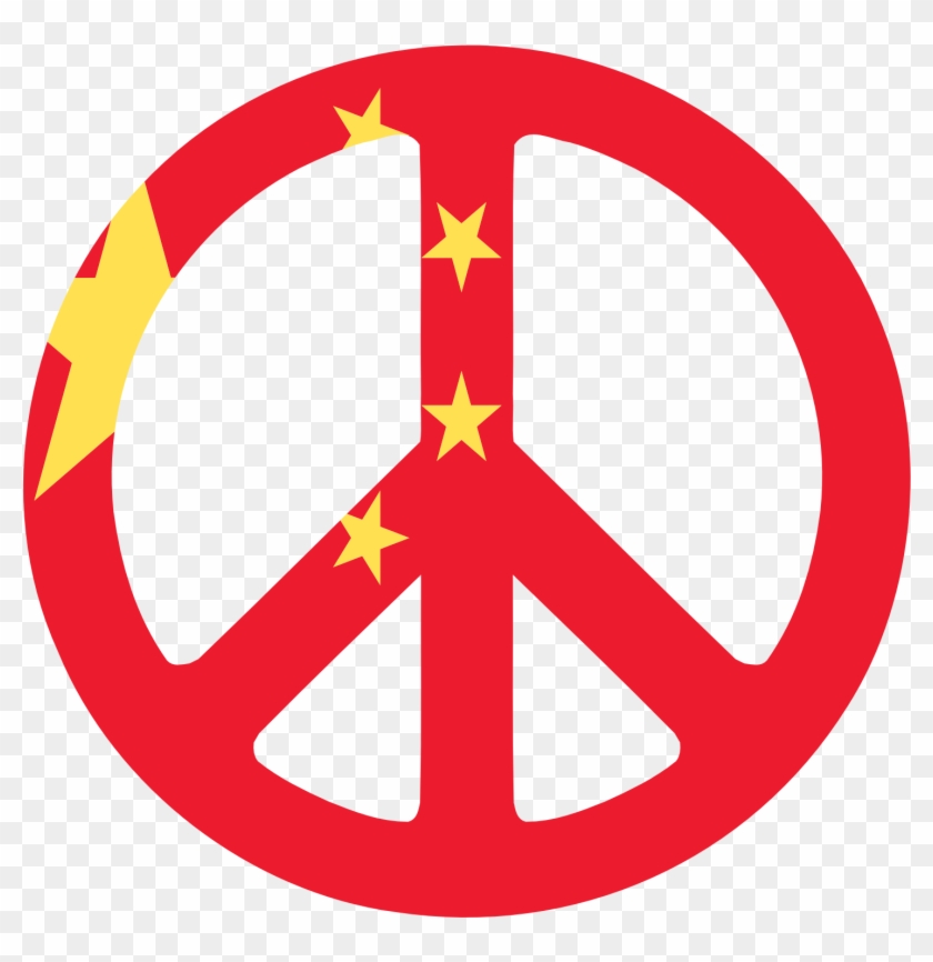 Net Clip Art China Flag Peace Symbol 2 Fav Wall - Chinese New Year #134875