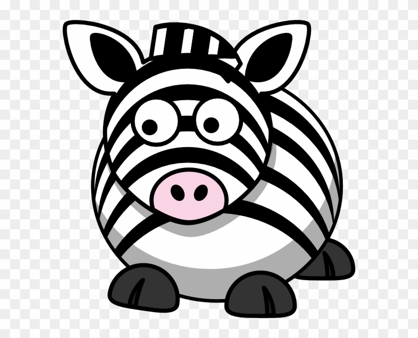 Zebra Left Clip Art - Fat Cartoon Animals #135088