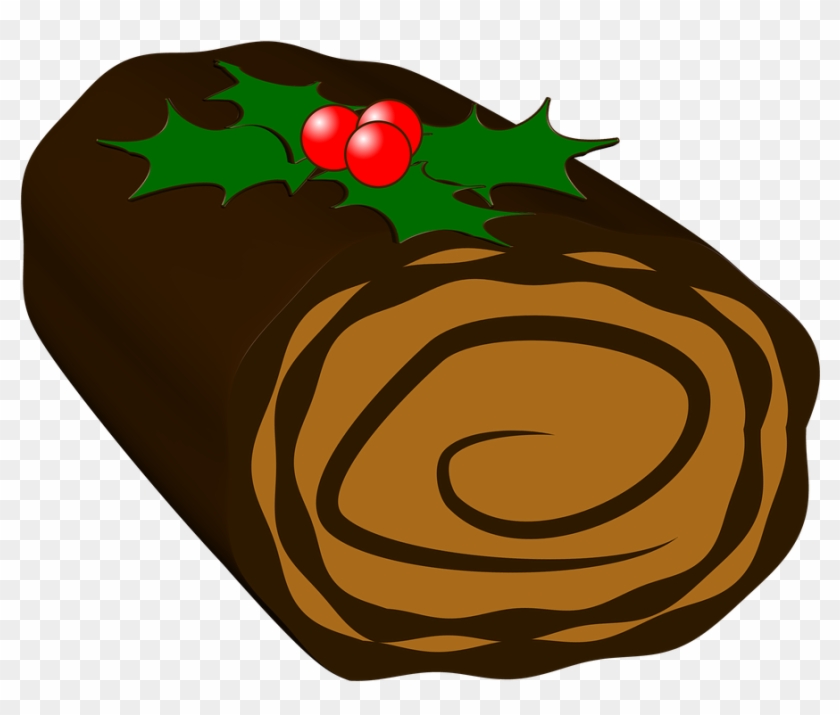 Yule Log Cake Christmas Yule Log Chocolate - Buche De Noel Clipart #135267