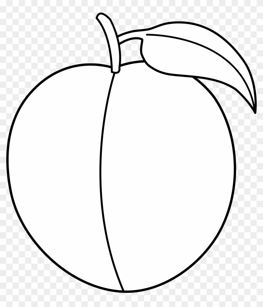 Peach Clip Art Black And White - Peach Clipart Black And White Png #135406