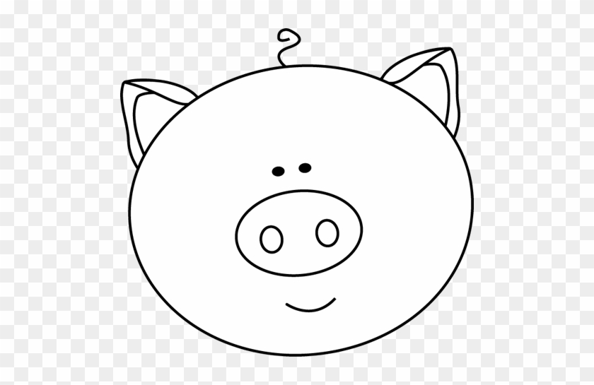 Black And White Pig Face Clip Art - Circle #135543